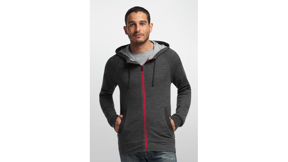 Icebreaker Quattro Long Sleeve Hood - Men's-Jet-Small