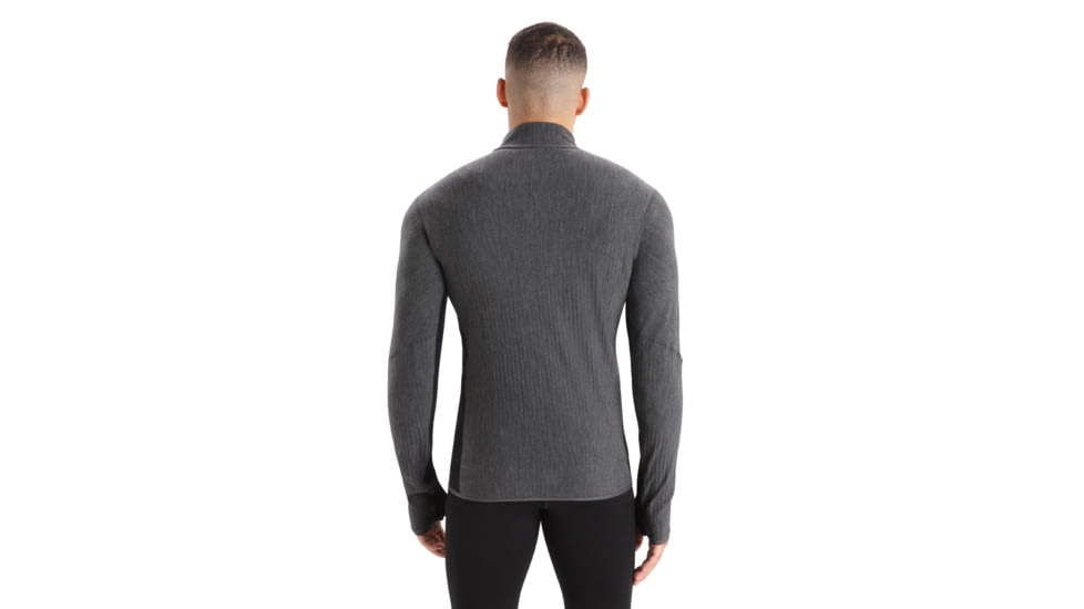 Icebreaker RealFleece Descender Long Sleeve Zip Jacket - Mens, Jet Heather/Black, Large, IB104853A01L