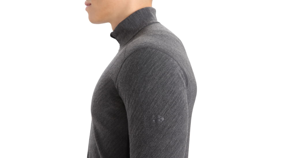 Icebreaker RealFleece Descender Long Sleeve Zip Jacket - Mens, Jet Heather/Black, Large, IB104853A01L