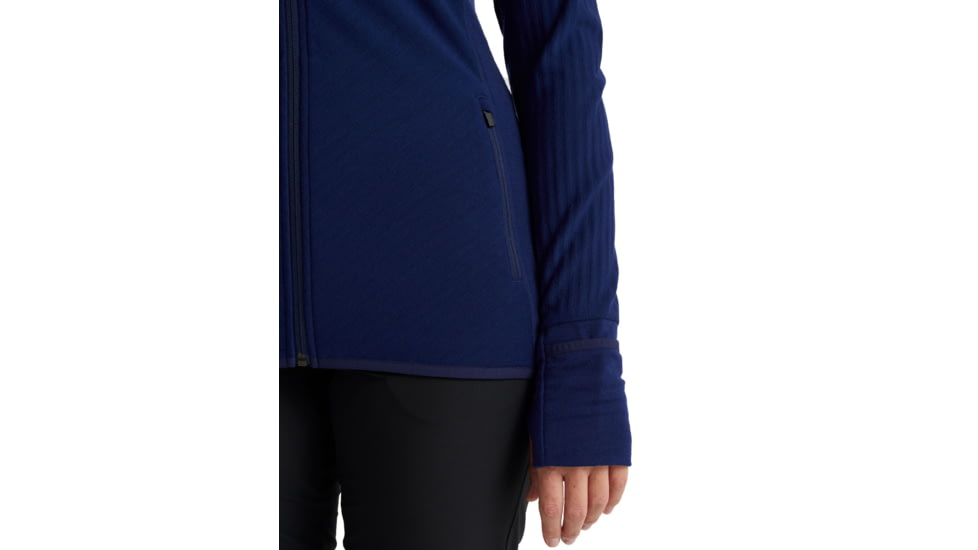 Icebreaker RealFleece Descender Long Sleeve Zip Jacket - Womens, Royal Navy, Small, IB103900466S