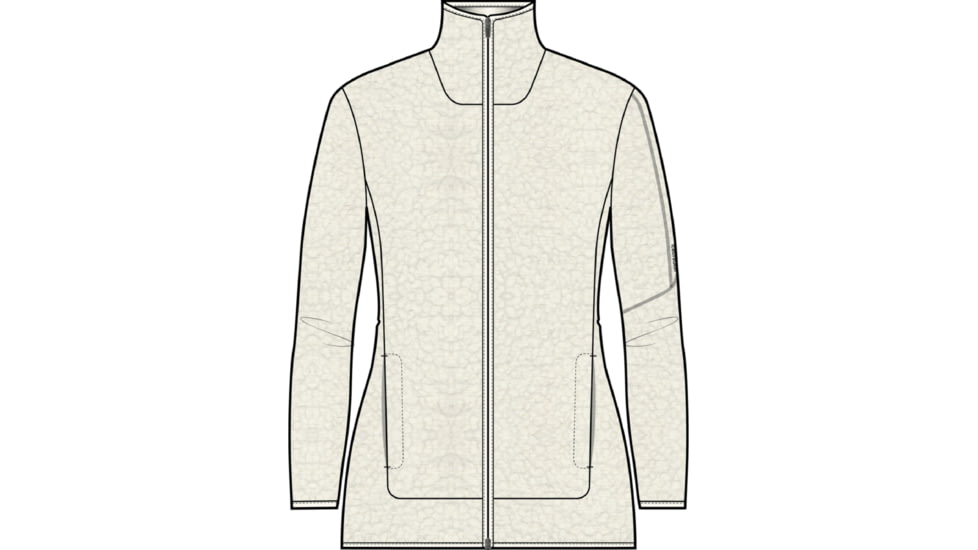 Icebreaker RealFleece High Pile Long Sleeve Zip Jacket - Women's, Ecru Heather/Snow, Medium, IB0A56GZ227M