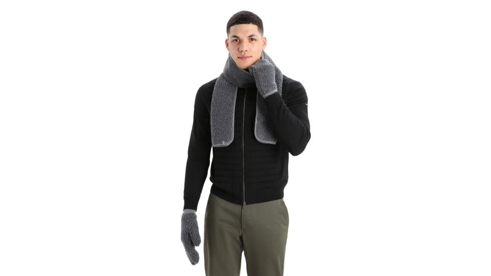 Icebreaker RealFleece High Pile Mittens, Gritstone Heather, One Size, IB0A59IC004OS
