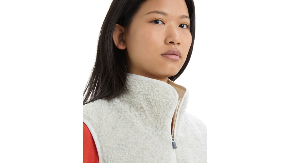 Icebreaker RealFleece Merino High Pile Vest - Womens, Ecru Heather, Extra Small, IB0A56O1116XS