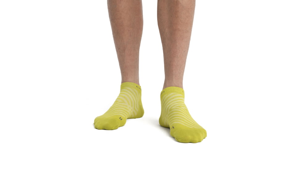 Icebreaker Run+ Ultralight Micro Socks - Men's, Bio Lime/Loden, Extra Large, IB104212867XL