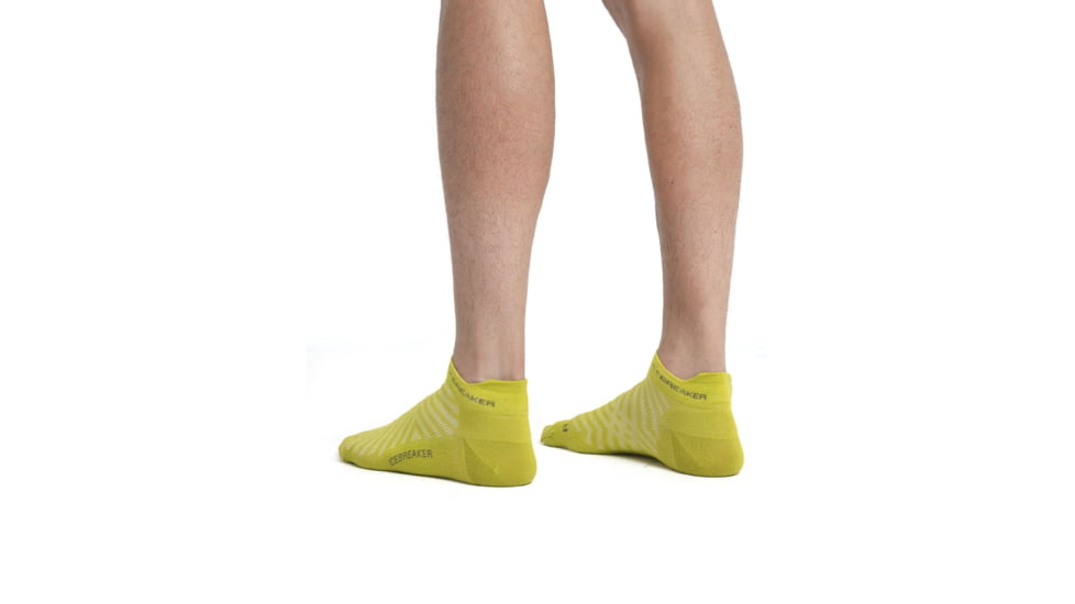 Icebreaker Run+ Ultralight Micro Socks - Mens, Bio Lime/Loden, Extra Large, IB104212867XL