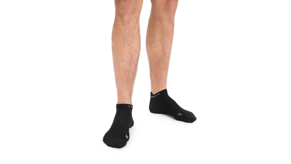 Icebreaker Run+ Ultralight Micro Socks - Men's, Black/Snow, Medium, IB104212A06M