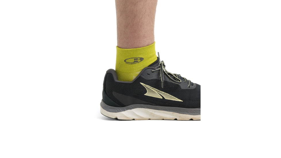 Icebreaker Run+ Ultralight Mini Socks - Men's, Bio Lime/Loden, Large, IB104213867L