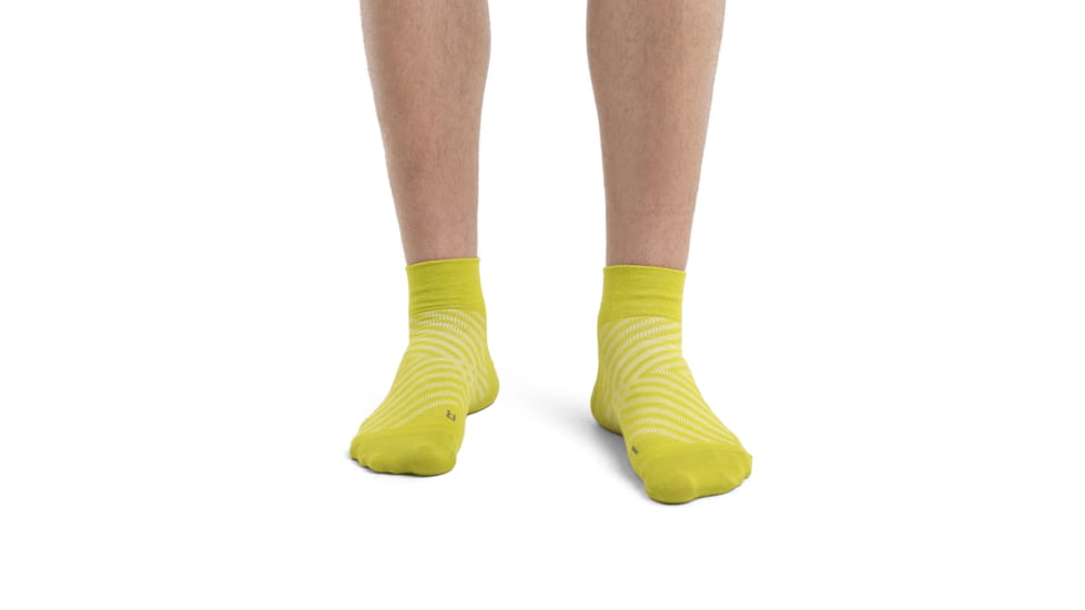 Icebreaker Run+ Ultralight Mini Socks - Mens, Bio Lime/Loden, Large, IB104213867L