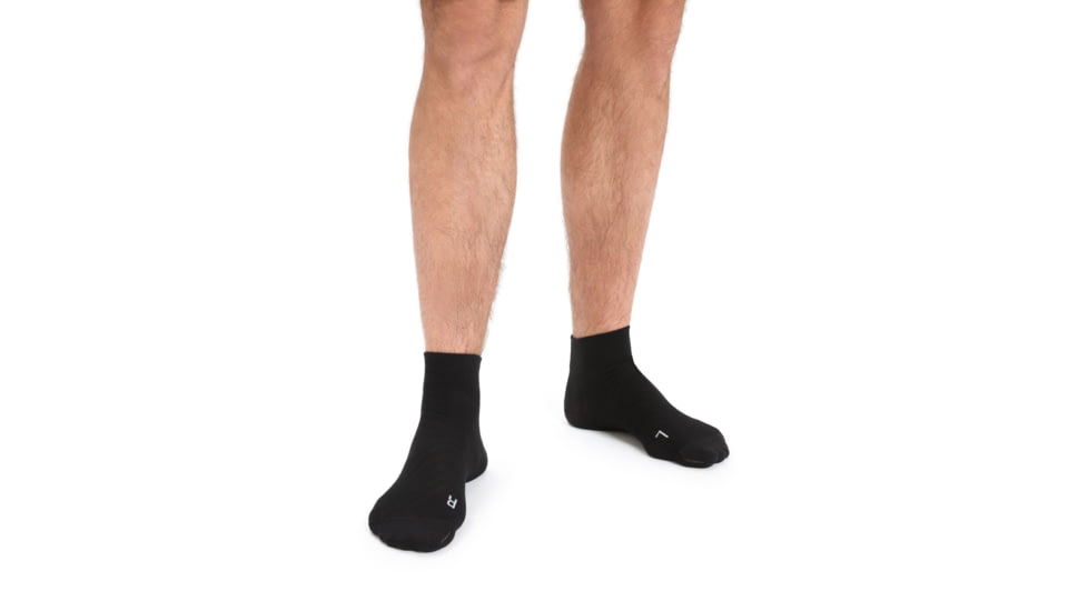 Icebreaker Run+ Ultralight Mini Socks - Men's, Black/Snow, Medium, IB104213A06M