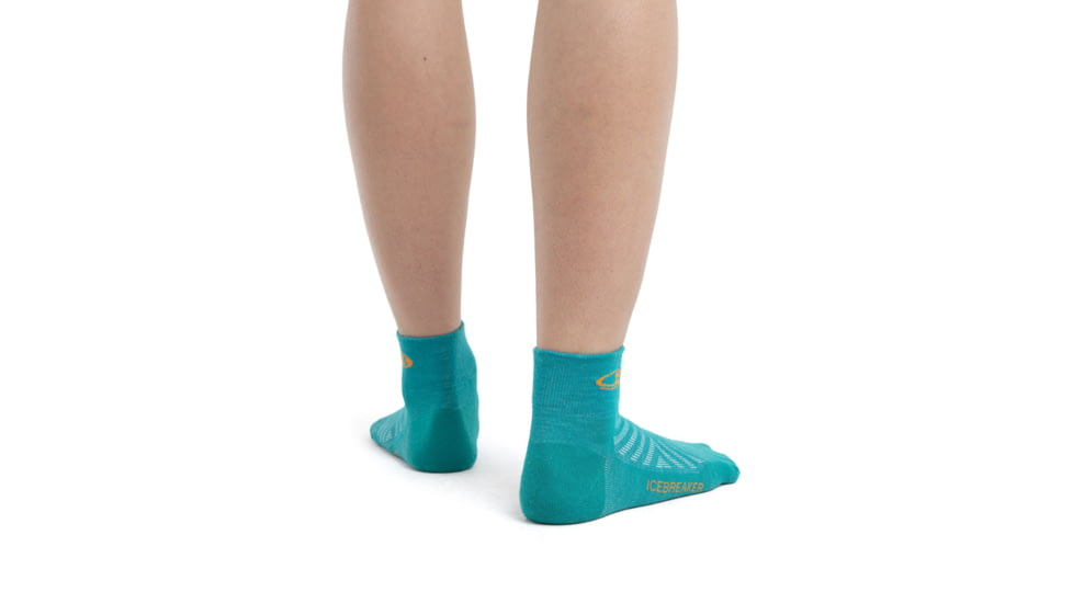 Icebreaker Run+ Ultralight Mini Socks - Women's, Flux Green/Solar, Large, IB104216895L