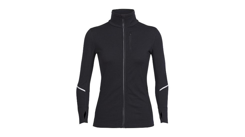 Icebreaker Rush Long Sleeve Zip - Women's-Black-Small