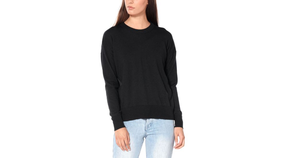 Icebreaker Shearer Crewe Sweater - Womens, Black, Large, 104822001L