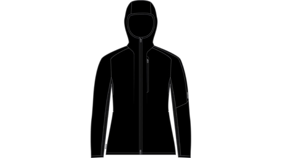 Icebreaker Shell+ Merino Cotton Windbreaker - Women's, Black, Extra Small, IB0A56OC001XS