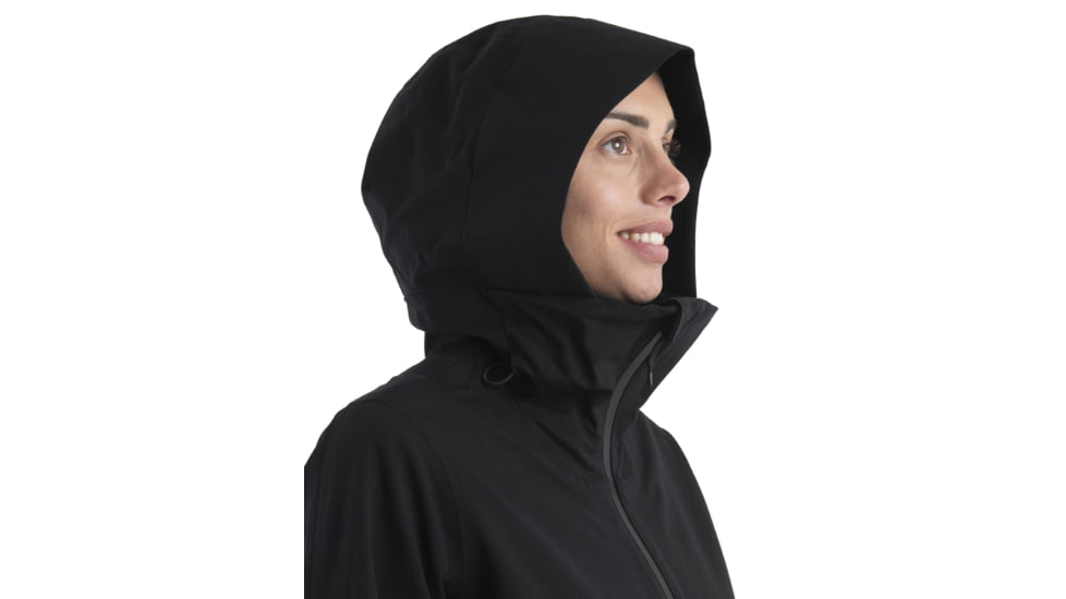 Icebreaker Shell+ Peak Hooded Jacket - Womens, Black, Extra Large, IB0A56SN001XL