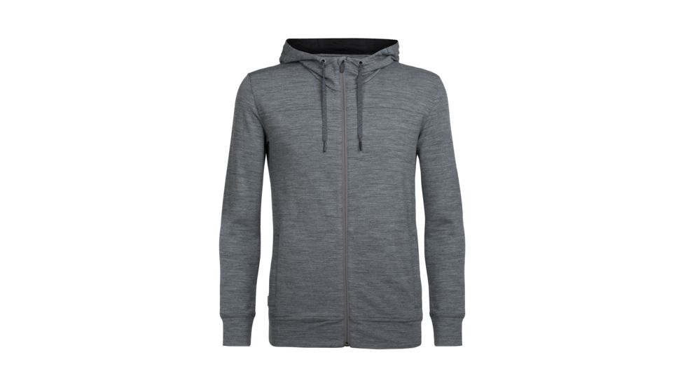 Icebreaker Shifter Long Sleeve Zip Hood - Men's, Gritstone Heather, Extra Large, 104044002XL