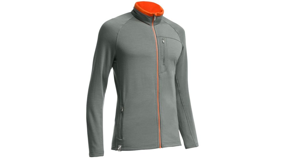 Icebreaker Sierra Long Sleeve Full Zip Jacket - Mens-Metal/Spark-X-Large