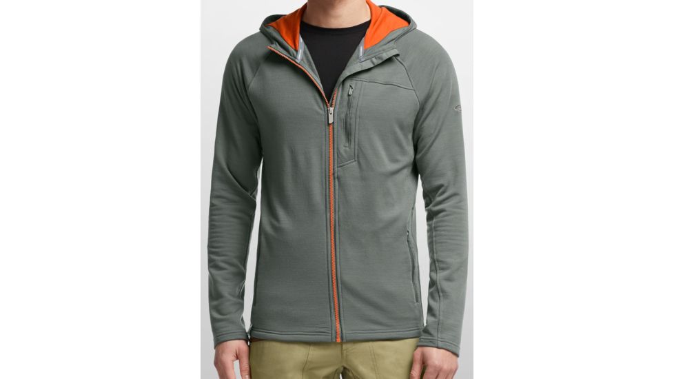Icebreaker Sierra Long Sleeve Zip Hood - Mens-Metal/Spark-Large