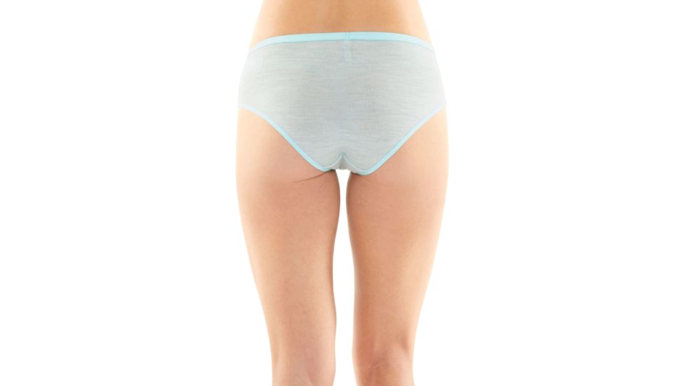 Icebreaker Siren Hipkini - Women's, Blizzard Heather/Aqua Splash/Stripe, Small, 104704003S