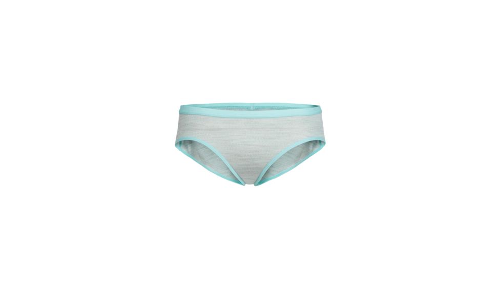 Icebreaker Siren Hipkini - Women's, Blizzard Heather/Aqua Splash/Stripe, Small, 104704003S