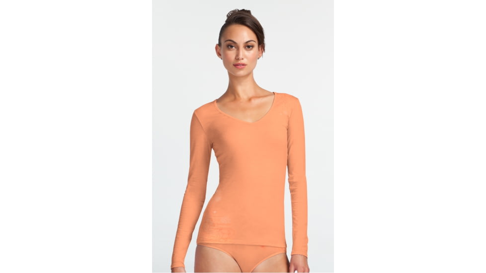 Icebreaker Siren Long Sleeve Sweetheart Botanical Top - Women's-Peach-X-Small