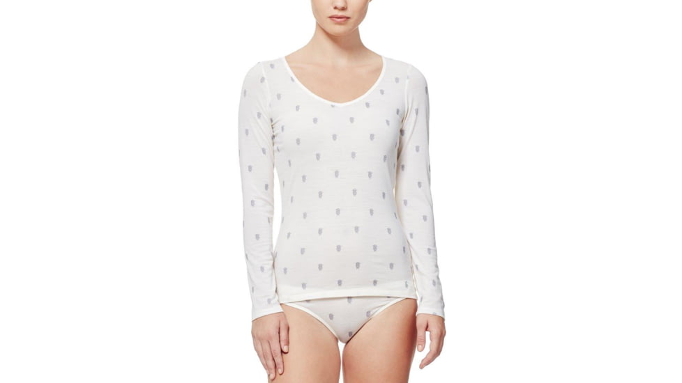 Icebreaker Siren Long Sleeve Sweetheart Top - Women's-Arena Snow/Black-Medium