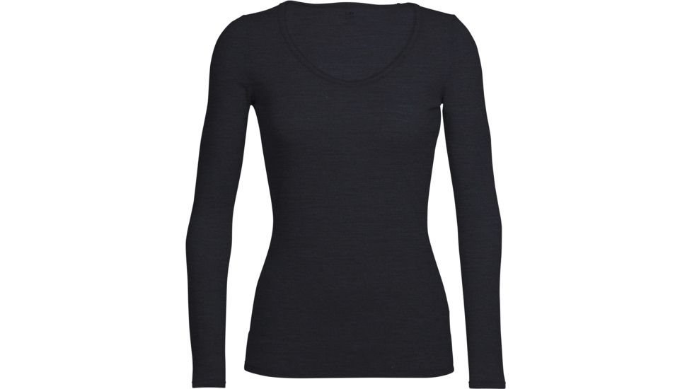Icebreaker Siren Long Sleeve Sweetheart Top - Women's, Black, Extra Small, IB103194001XS