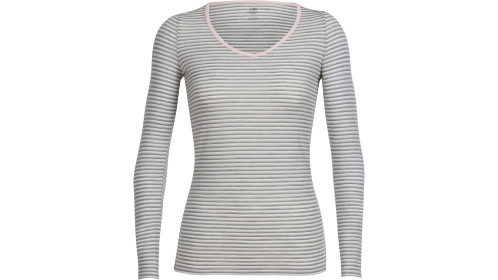 Icebreaker Siren Long Sleeve Sweetheart Top - Women's-Glow/Stripe-Small