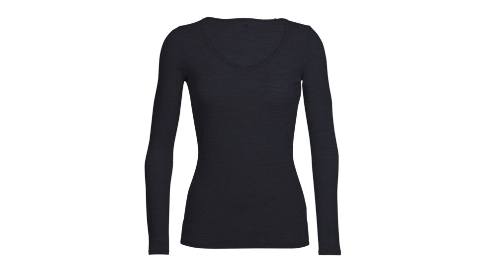 Icebreaker Siren Long Sleeve Sweetheart Top - Womens-Botanical Black-X-Small