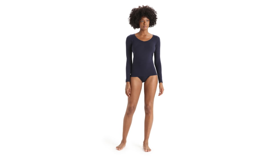 Icebreaker Siren Long Sleeve SweeTheart Top - Womens, Midnight Navy, Extra Small, IB103194423XS