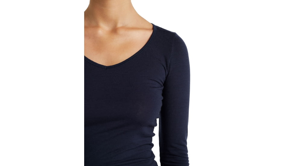 Icebreaker Siren Long Sleeve SweeTheart Top - Womens, Midnight Navy, Extra Small, IB103194423XS