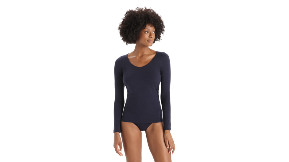 Icebreaker Siren Long Sleeve Sweetheart Top - Women's, Midnight Navy, Extra Small, IB103194423XS