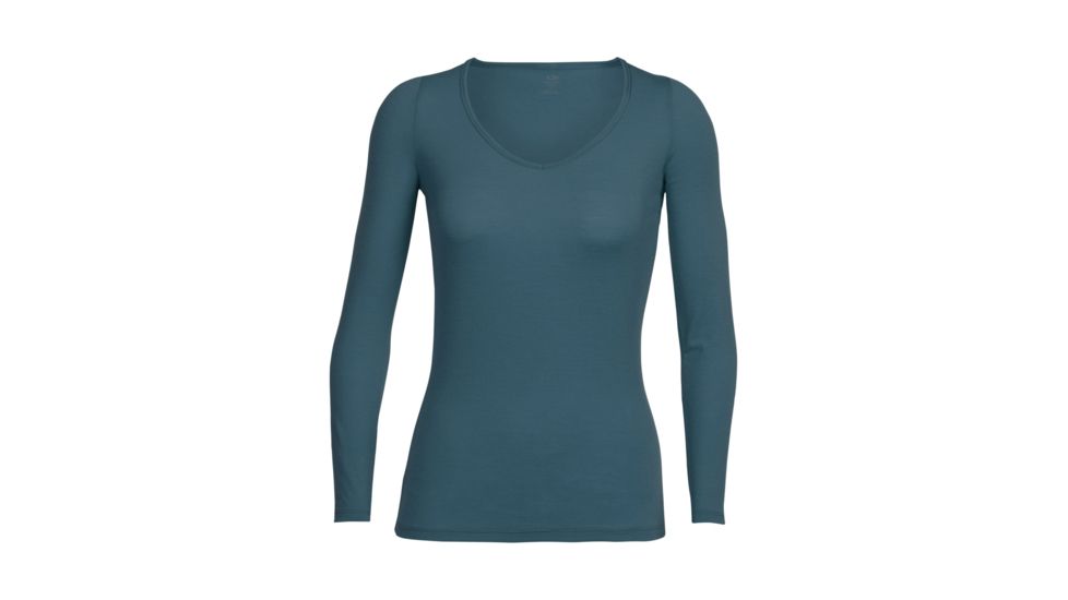 Icebreaker Siren Long Sleeve Sweetheart -Womens, Kingfisher, Large, 103194-406-L