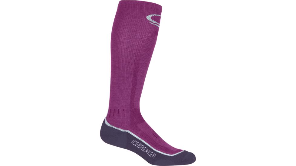Icebreaker Ski Lite Over The Calf Sock - Women's-Oil/Silver/Black-Large