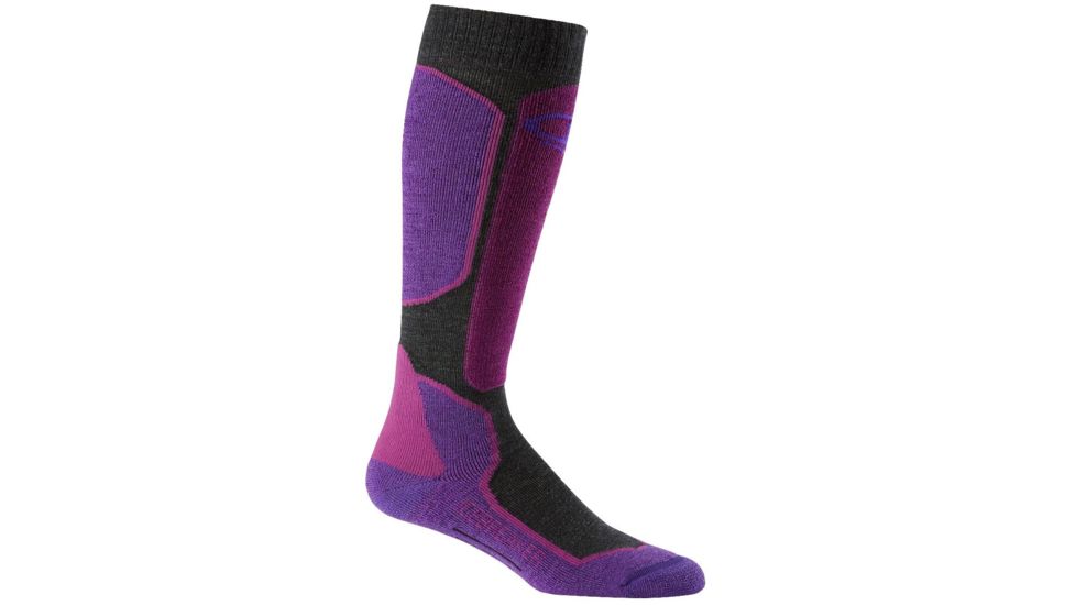 Icebreaker Ski+ Lite Over The Calf Sock - Womens-Jet Heather/Emperor/Vivid-Large