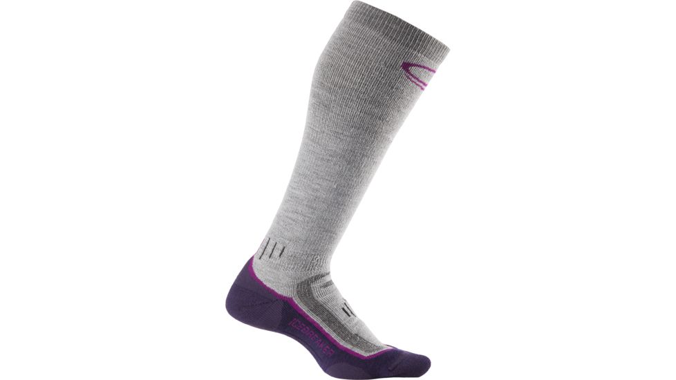 Icebreaker Ski Med Over The Calf Sock - Women's-Black/White/Black-Large