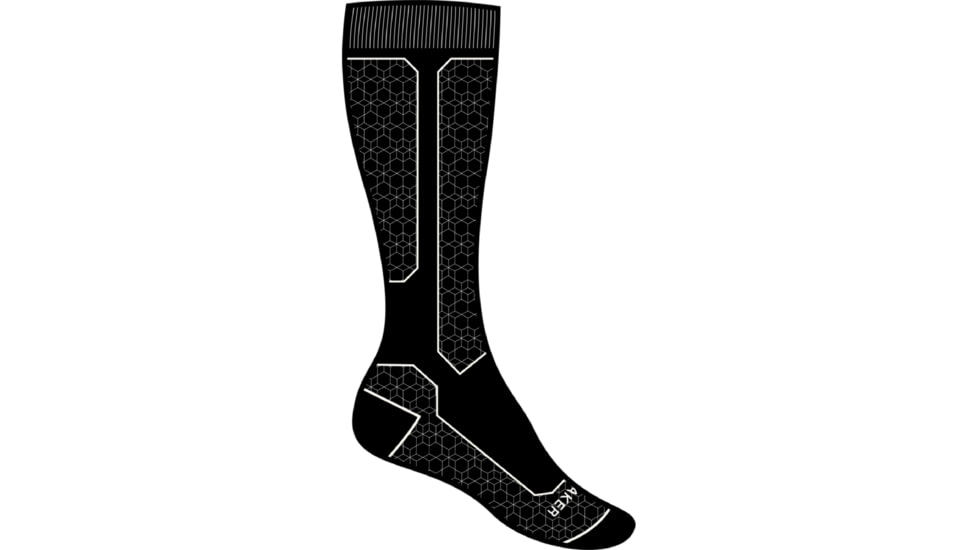 Icebreaker Ski+ Medium Over The Calf Alpine Geo Socks - Mens, Black/Snow, Large, IB0A56GEA06L