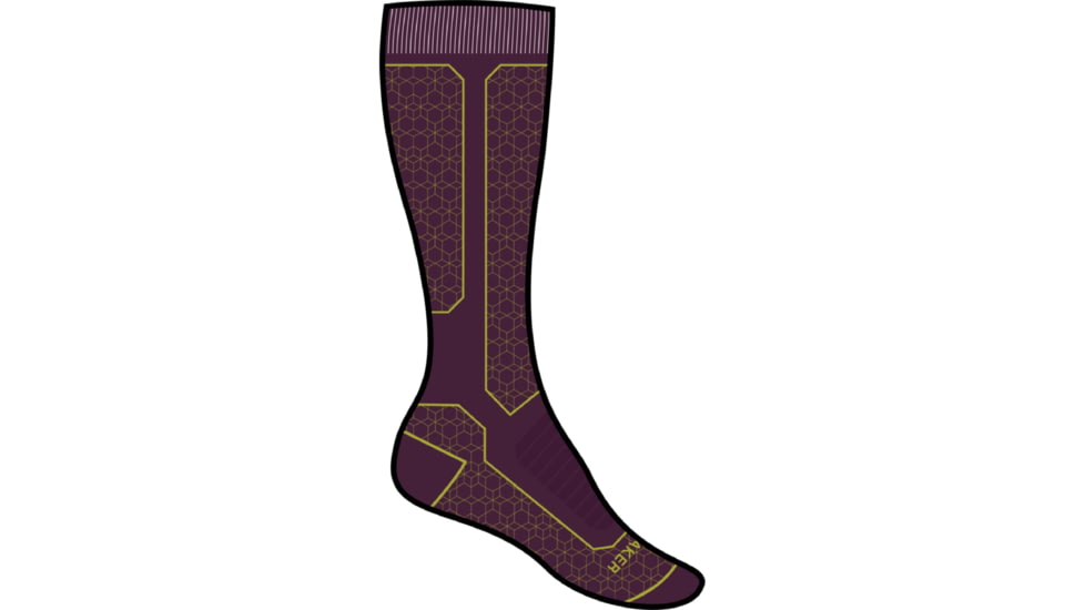 Icebreaker Ski+ Medium Over The Calf Alpine Geo Socks - Mens, Nightshade/Bio Lime, Large, IB0A56GE918L