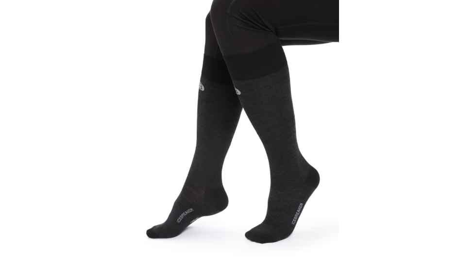 Icebreaker Snow Liner Over The Calf Socks - Women's, Black, Large, IB103941001L