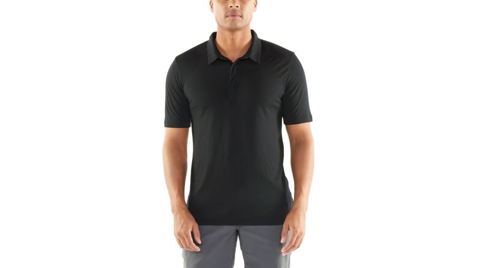 Icebreaker Solace Short Sleeve Polo - Mens, Black, Extra Large, 104594001XL