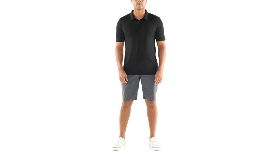 Icebreaker Solace Short Sleeve Polo - Mens, Black, Extra Large, 104594001XL