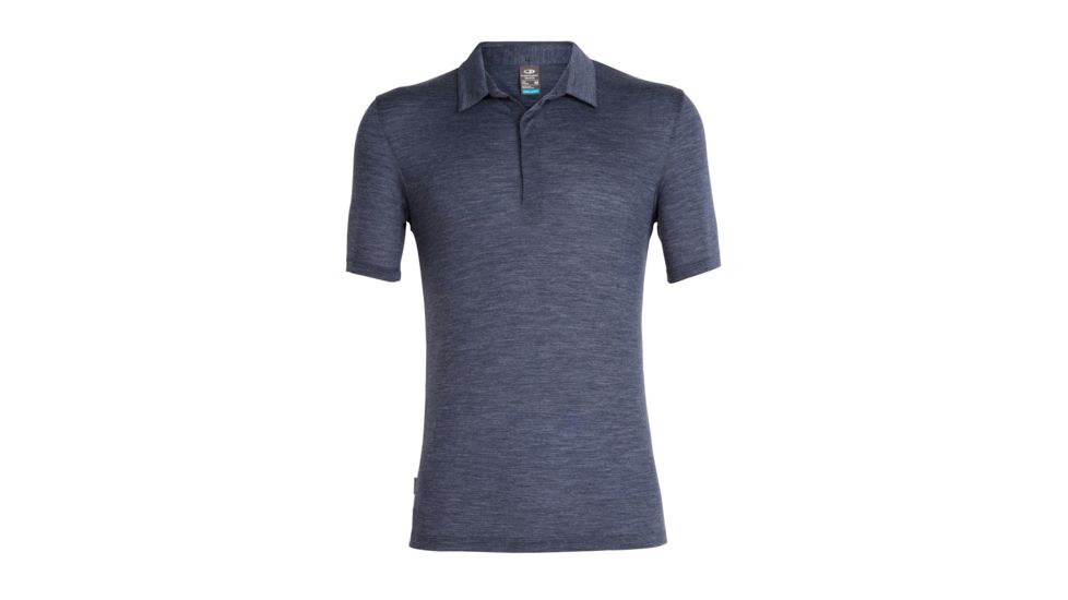 Icebreaker Solace Short Sleeve Polo - Mens, Midnight Navy Hthr, Large, 104594402L
