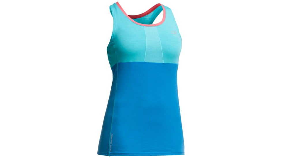 Icebreaker Spark Tank - Womens-Aquamarine/Force/Shocking-Medium