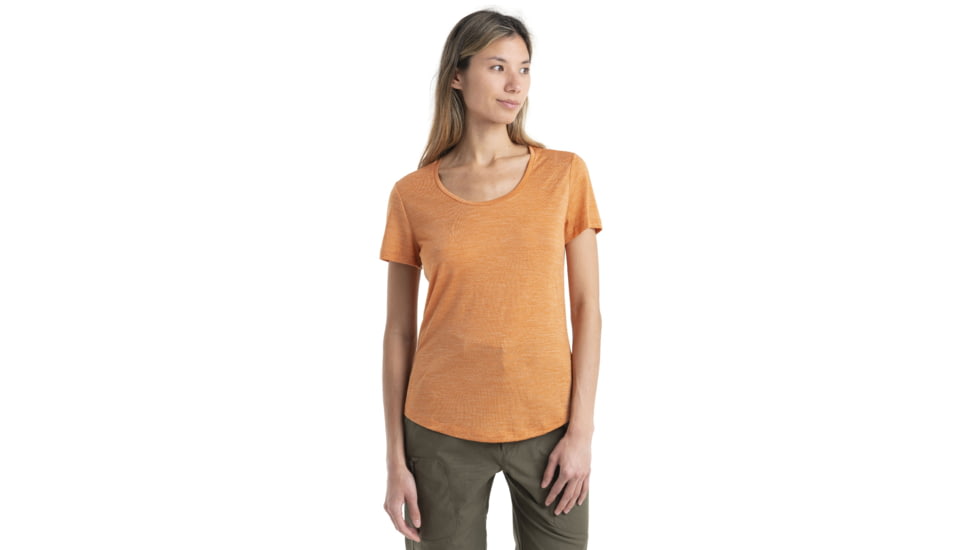 Icebreaker Sphere II Short Sleeve Scoop T-Shirt - Womens, Earth Heather, Large, IB0A56EY875L