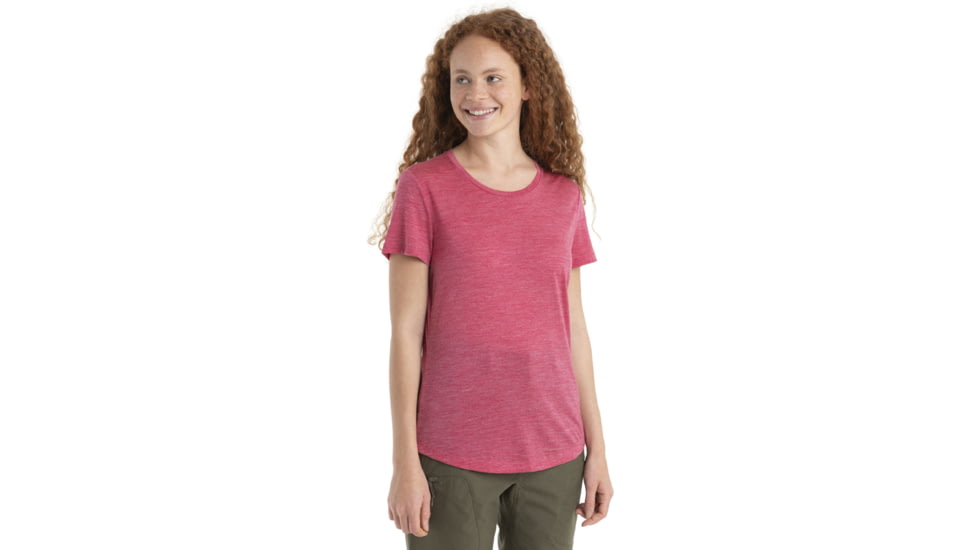 Icebreaker Sphere II Short Sleeve T-Shirt - Womens, Electron Pink Heather, Extra Large, IB0A56D3874XL