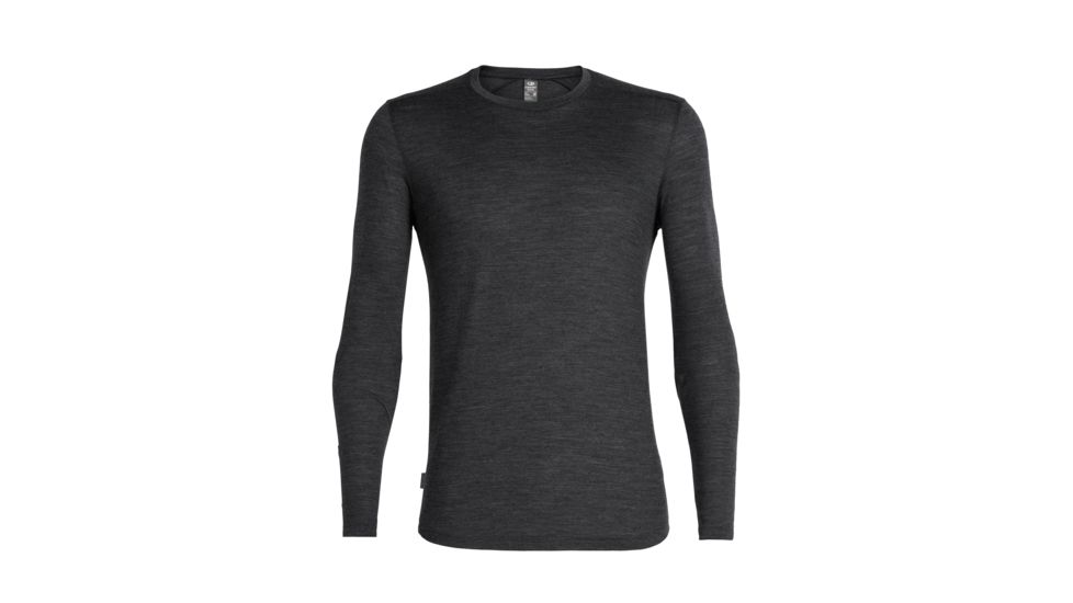 Icebreaker Sphere Long Sleeve Crew, Mens, Black Hthr, Large, 104569001L