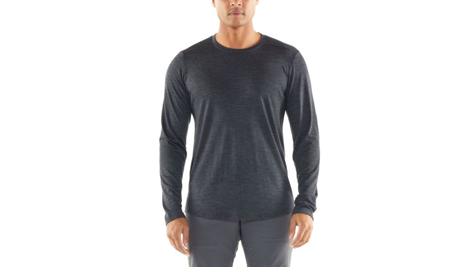 Icebreaker Sphere Long Sleeve Crewe - Mens, Black HTHR, Large, 104569030L
