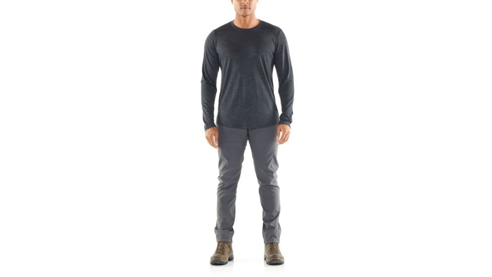 Icebreaker Sphere Long Sleeve Crewe - Mens, Black HTHR, Large, 104569030L