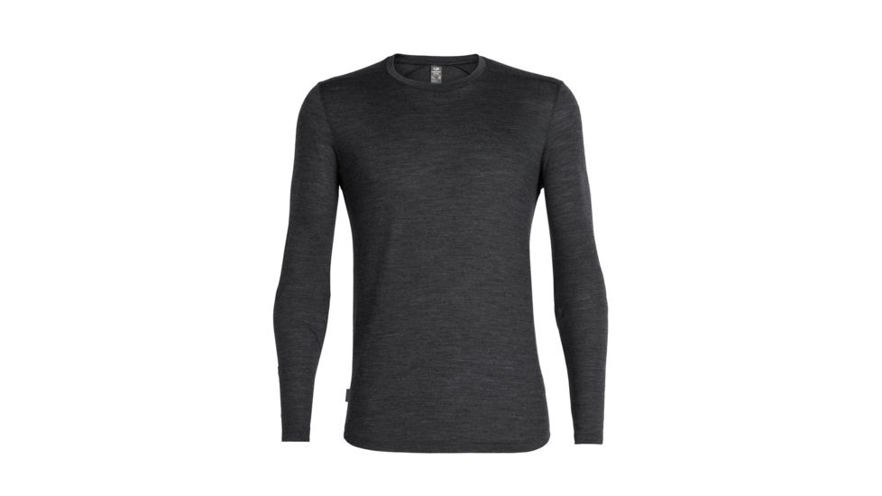 Icebreaker Sphere Long Sleeve Crewe - Mens, Black HTHR, Large, 104569030L