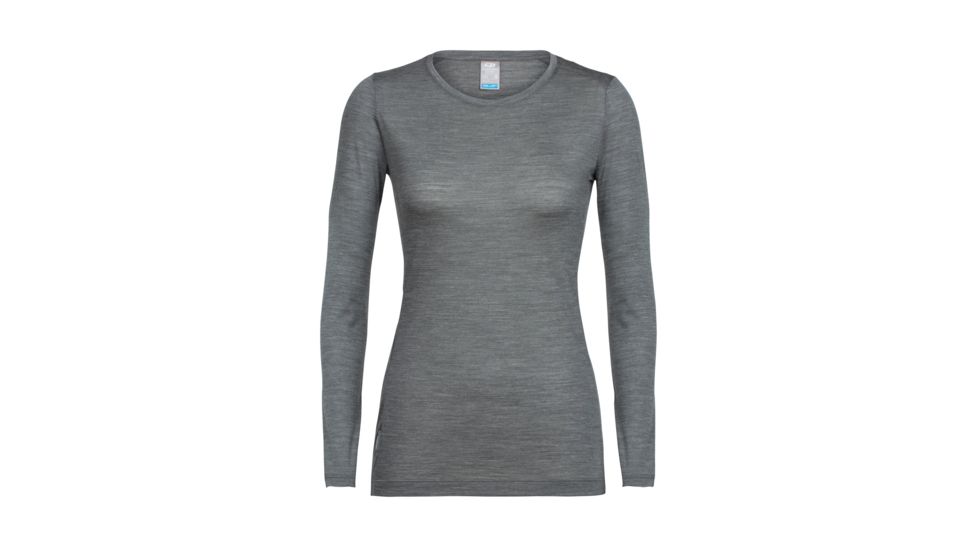 Icebreaker Sphere Long Sleeve Low Crewe, Metal Hthr, L, 104091001L