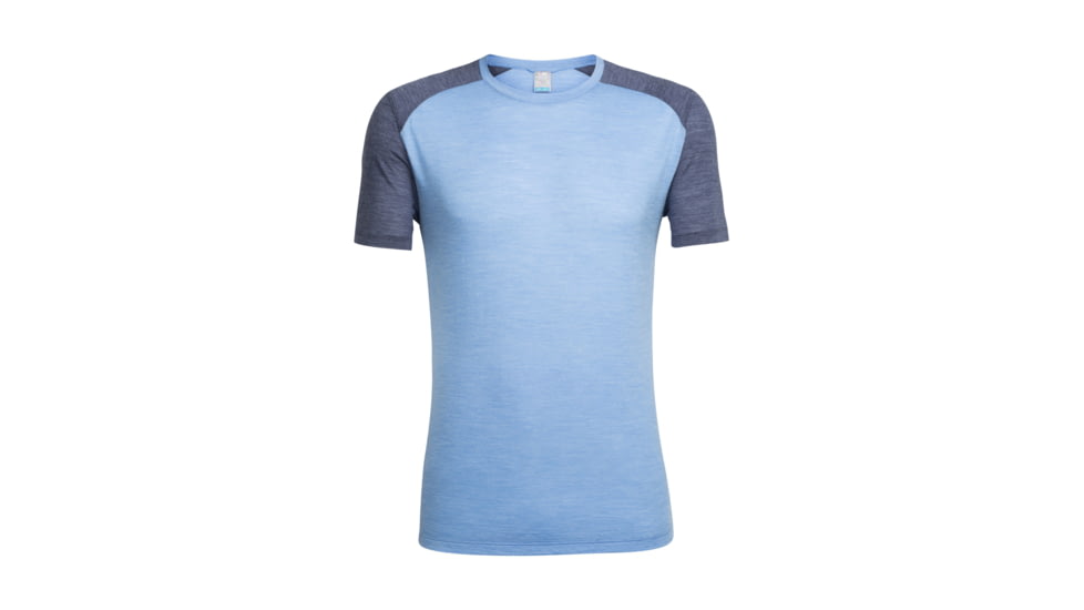 Icebreaker Sphere Short Sleeve Crewe, Chalk Blue Hthr/Midnight Navy, XL, 103608405XL